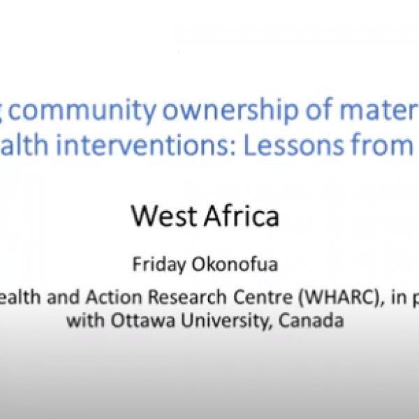 Building community ownership of maternal and child health interventions: Lessons from Nigeria