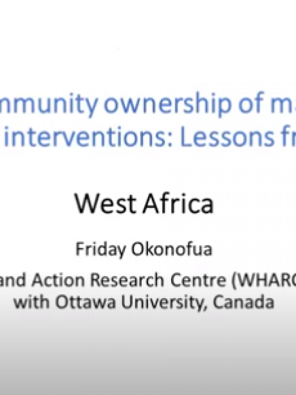 Building community ownership of maternal and child health interventions: Lessons from Nigeria