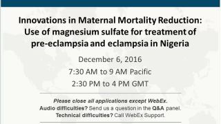 Innovations in Maternal Mortality Reduction: Magnesium sulfate for treatment of pre-eclampsia and eclampsia in Nigeria